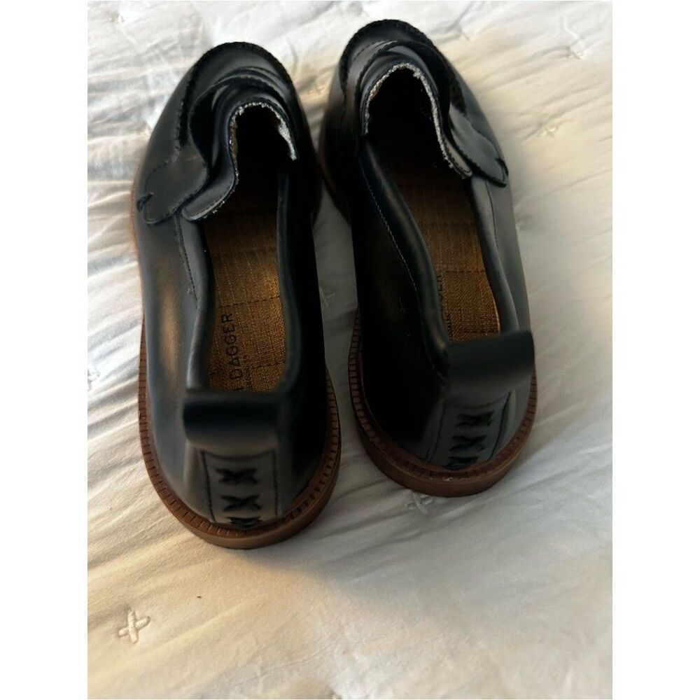 Kelsi Dagger Brooklyn Black Penny Loafers Whipstitch Detail Size 5 US / 35 EU